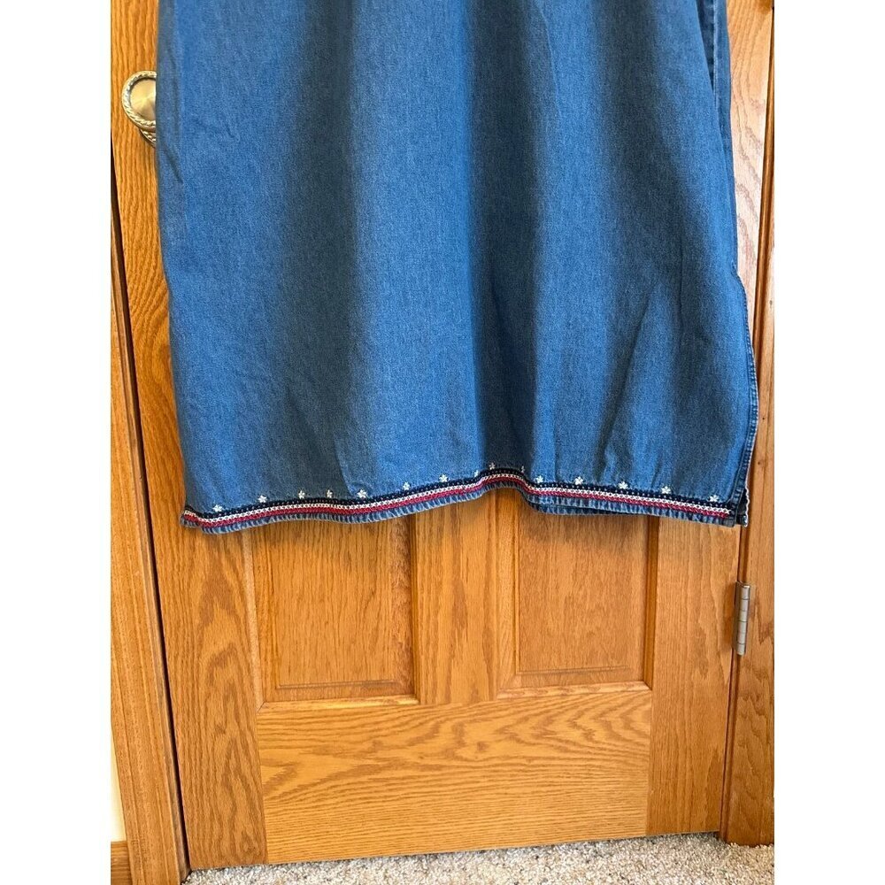 Expressions Plus 22W Denim Dress Blue American Flag Sleeveless Casual - Picture 4 of 7